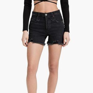 We the Free People Denim Cut Off Makai High Rise Jean Shorts Black Size 24